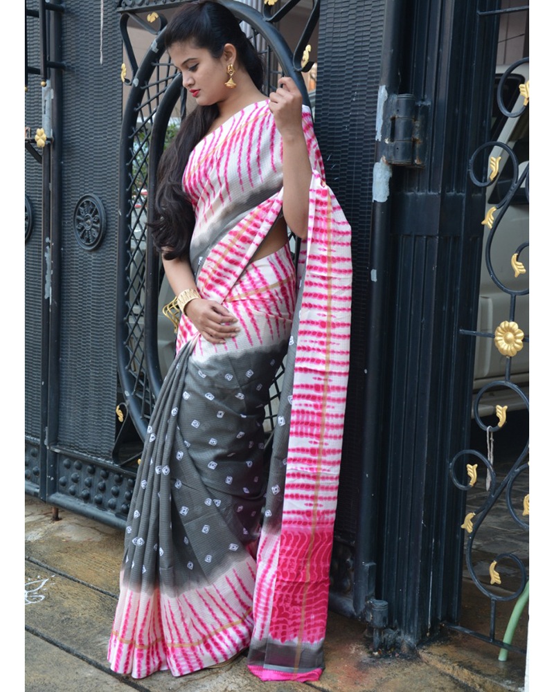Multicolor Soft Cotton Saree With Satin Border