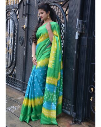 Multicolor Soft Cotton Saree With Satin Border