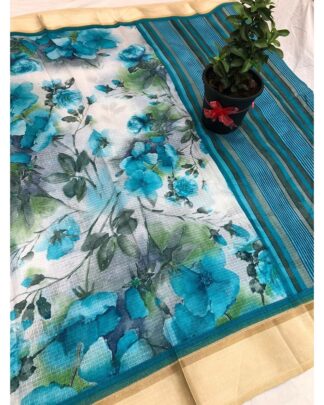 Multicolor Soft Cotton Saree With Satin Border