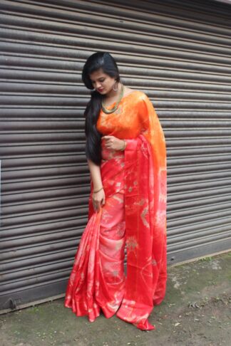 Multicolor Soft Cotton Saree With Satin Border