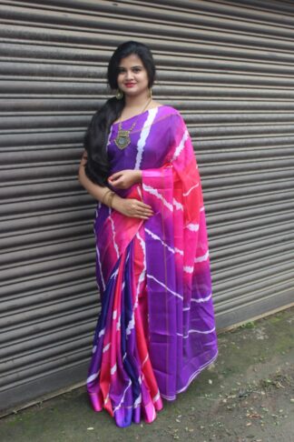Multicolor Soft Cotton Saree With Satin Border