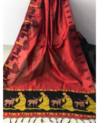 Red Banglori Raw Silk saree