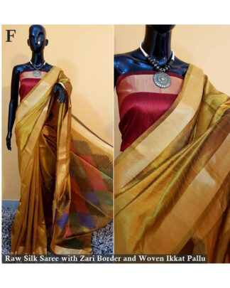 Mustard Raw Banglori Silk saree