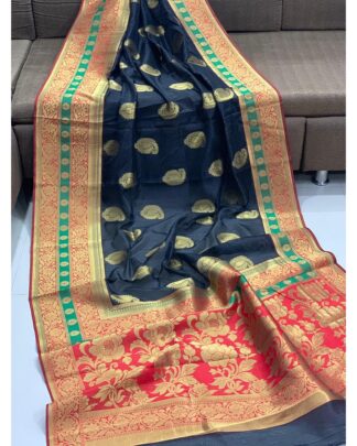 Black Raw Banglori Silk saree