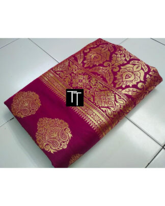 Magenta Banarasi Handloom Weaving Silk saree