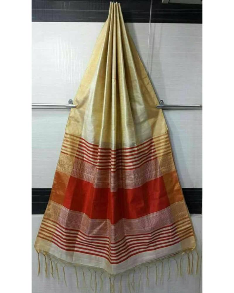 Beige Raw Silk saree