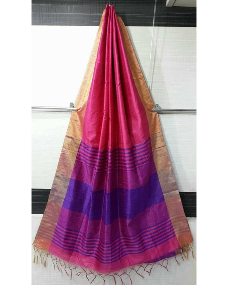 Pink Raw Silk saree