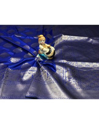 Blue Banarasi Handloom Weaving Silk saree