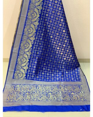 Blue Banarasi Handloom Weaving Silk saree