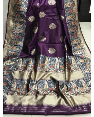 Banarasi Weaving Silk Purple Saree