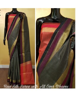 Black Raw Banglori Silk saree