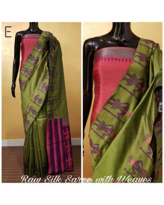 Green Banglori Raw Silk Saree