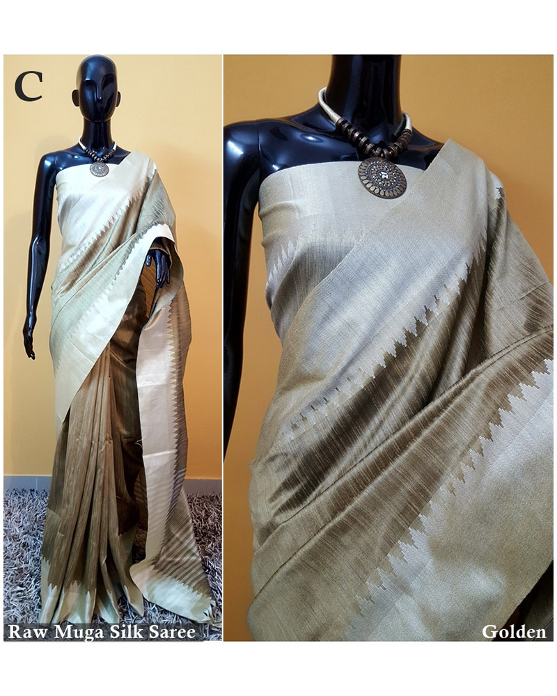 Beige Raw Silk saree