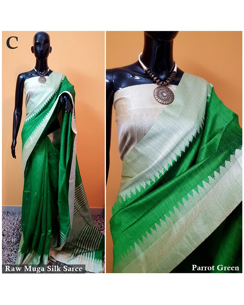 Light Green Raw Silk saree