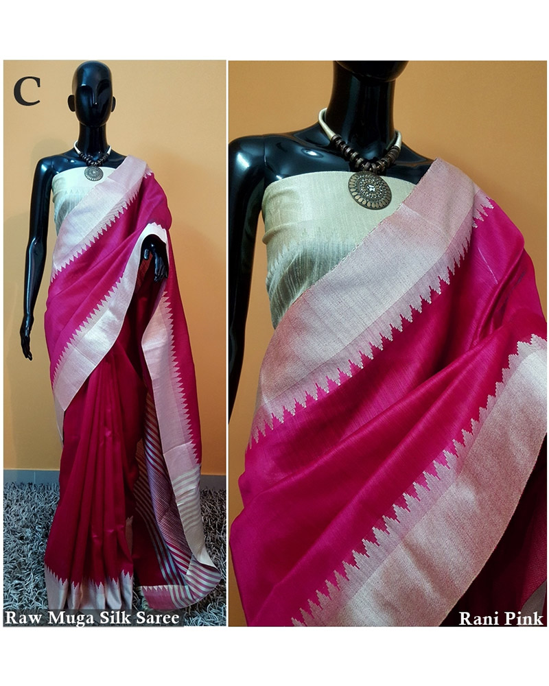 Pink Raw Silk saree