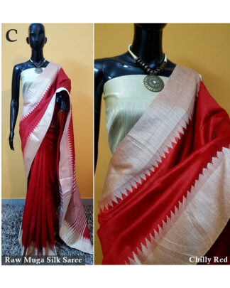 Red Raw Silk saree