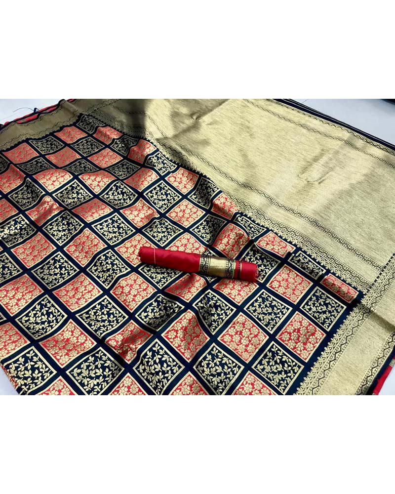 Multicolor Banarasi Handloom Weaving Silk saree