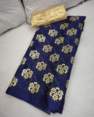 Pure Rangoli Silk Navy Saree