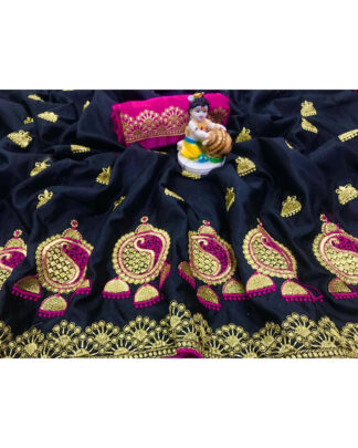 Sana Silk Black Saree