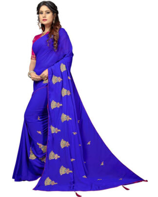 Georgette Blue Saree