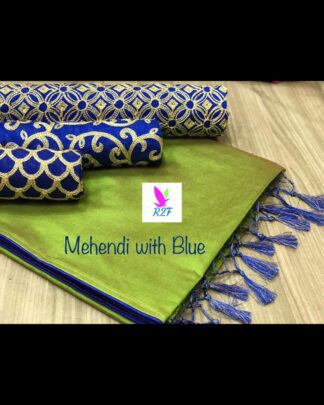 Chanderi Cotton Light Green Saree (With 3 Blouse Pieces)