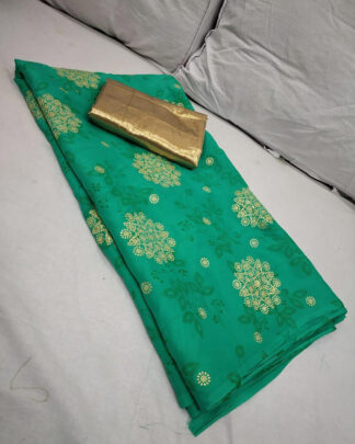 Pure Rangoli Silk Green Saree