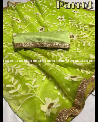 Priyanka Chopra Heavy Mono Net Green Saree
