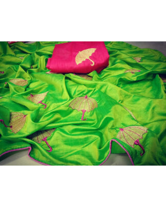 Umbrella Pattern Sana Silk Light Green Saree