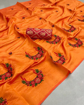 Sana Silk Orange Saree