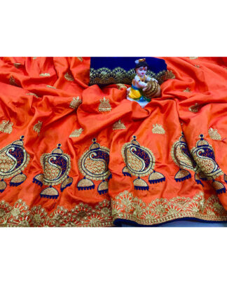 Sana Silk Orange Saree