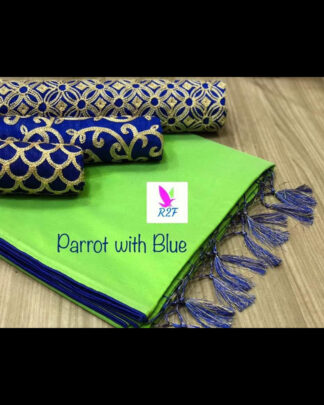 Chanderi Cotton Light Green Saree (With 3 Blouse Pieces)