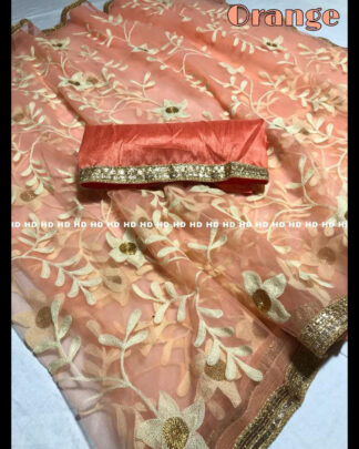 Heavy Mono Net Priyanka Chopra Peach Saree