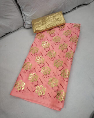 Pure Rangoli Silk Peach Saree