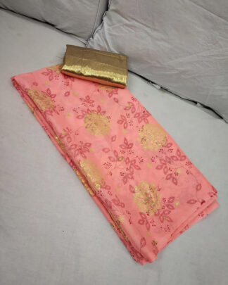 Pure Rangoli Silk Peach Saree