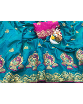 Sana Silk Sea Green Saree