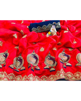 Sana Silk Red Saree