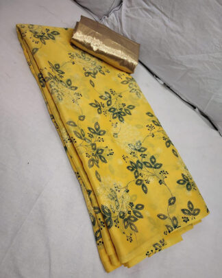 Pure Rangoli Silk Yellow Saree