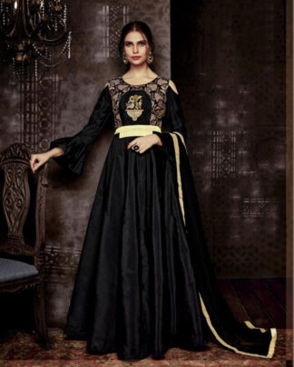 Designer Tapeta Silk Black Gown