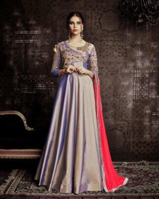 Lavender Tapeta Silk Designer Gown