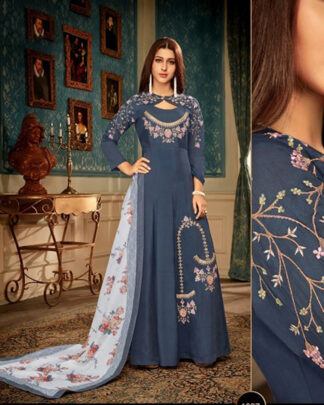 Maslin Navy Designer Gown