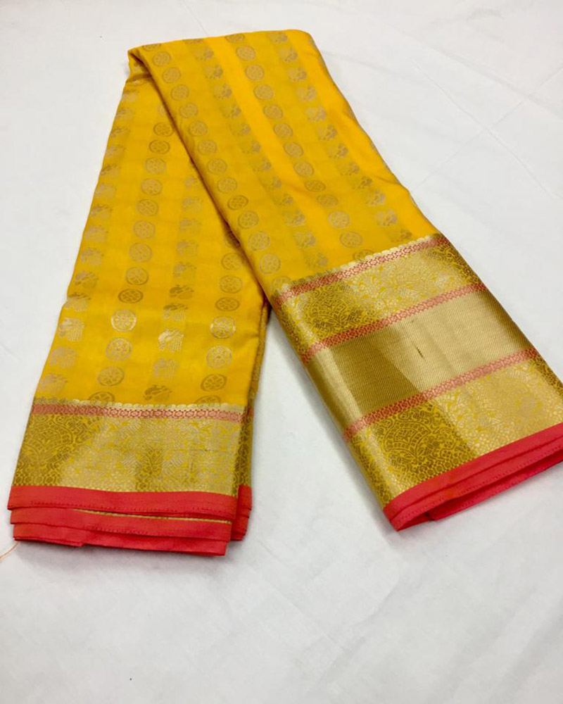 Soft And Pure Silk Yellow Saree