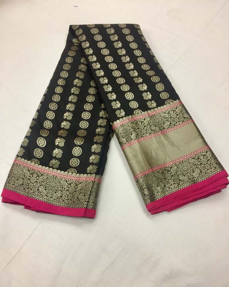 Soft And Pure Silk Black Saree