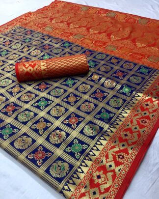 Silk Patola Blue Saree