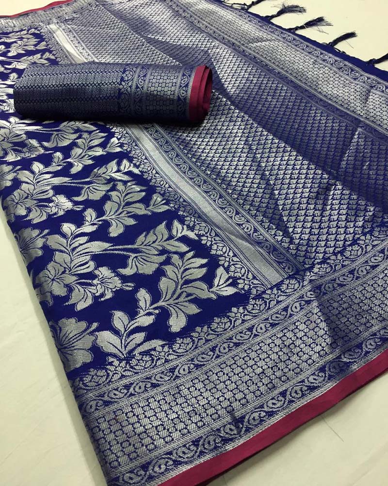 Soft Silk Weaving Blue Saree