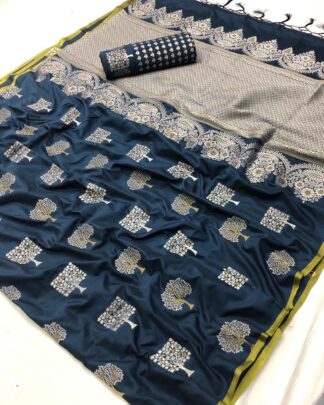 Soft And Pure Silk Sea Blue Saree