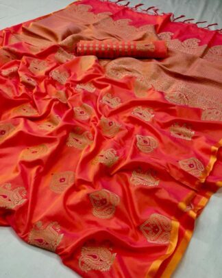 Soft And Pure Silk Orange Saree