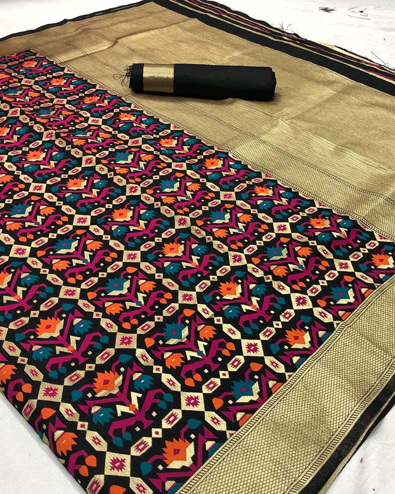 Silk Weaving Multicolor Saree