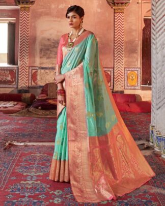 Silk Turquoise Saree