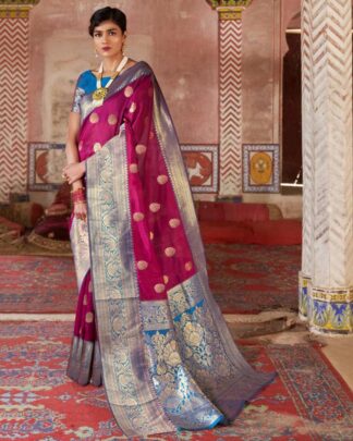 Silk Magenta Saree
