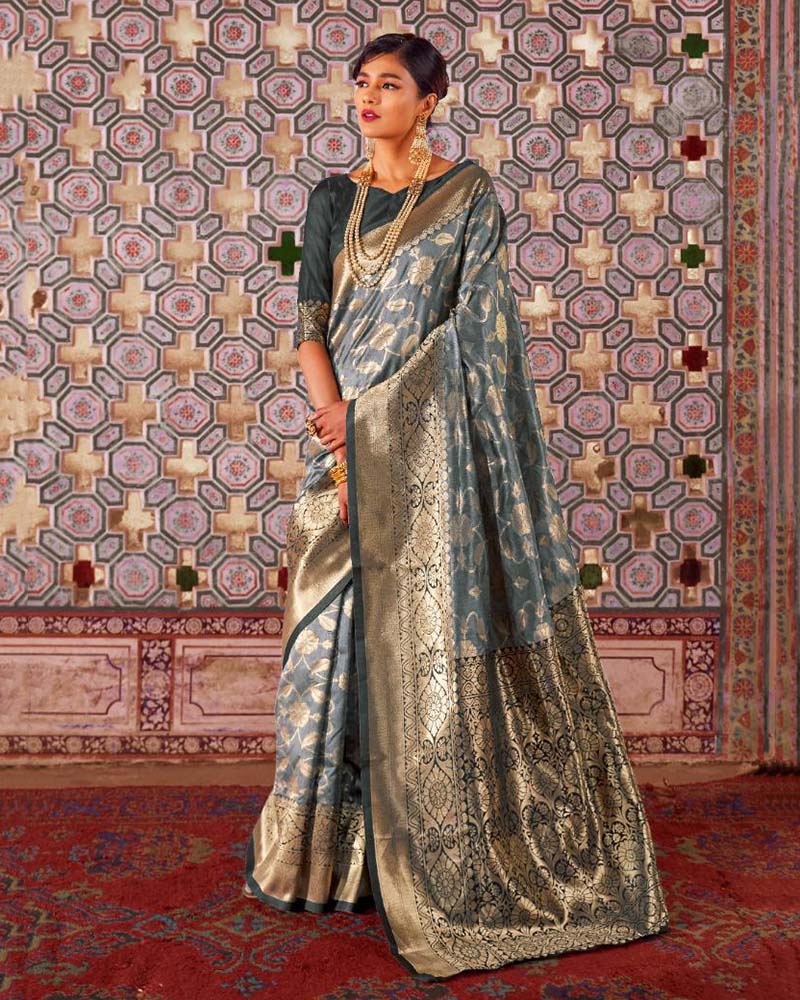 Silk Gray Saree